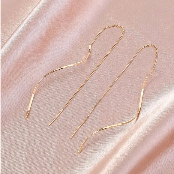 Women's Fashion Classy Tassel Thread Earrings - Picture 3 of 4